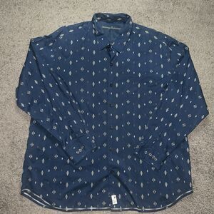 Tommy Bahama Mens Size XL‎ Long Sleeve Brown Shirt Silk Blend Pine Cone AOP
